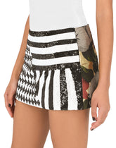 Jacquard miniskirt with sequin embellishment - | Dolce & Gabbana