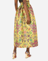Pencil skirt in floral lurex jacquard - | Dolce & Gabbana