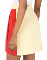 Short multi-colored double crepe skirt - | Dolce & Gabbana