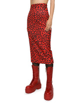 Run-resistant jersey skirt with leopard print - | Dolce & Gabbana