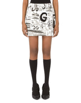 Fleece miniskirt with DG graffiti print - | Dolce & Gabbana