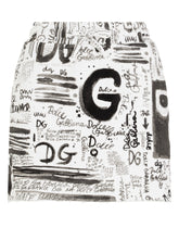 Fleece miniskirt with DG graffiti print - | Dolce & Gabbana