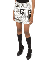 Fleece miniskirt with DG graffiti print - | Dolce & Gabbana