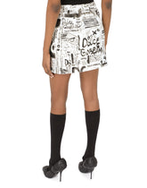 Fleece miniskirt with DG graffiti print - | Dolce & Gabbana
