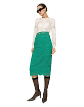 Branded stretch lace midi skirt - | Dolce & Gabbana