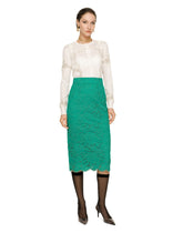 Branded stretch lace midi skirt - | Dolce & Gabbana