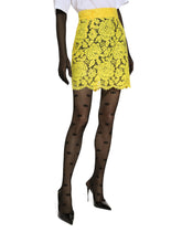Branded floral cordonetto lace miniskirt - | Dolce & Gabbana