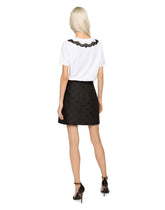 Jacquard miniskirt with all-over DG logo - | Dolce & Gabbana