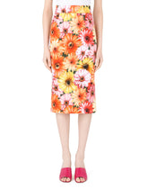 Cady midi skirt with gerbera-daisy print - | Dolce & Gabbana