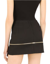 Gabardine miniskirt with zipper - | Dolce & Gabbana