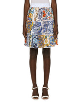 Dolce & Gabbana Flared Skirt In Cotton With Floral Print - | Dolce & Gabbana