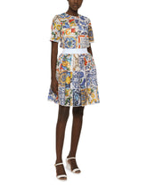 Dolce & Gabbana Flared Skirt In Cotton With Floral Print - | Dolce & Gabbana