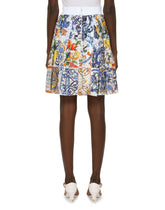Dolce & Gabbana Flared Skirt In Cotton With Floral Print - | Dolce & Gabbana