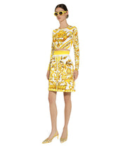 Short majolica-print brocade skirt - | Dolce & Gabbana