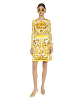 Short majolica-print brocade skirt - | Dolce & Gabbana