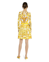 Short majolica-print brocade skirt - | Dolce & Gabbana