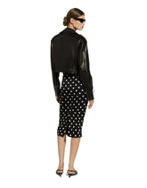 Charmeuse calf-length pencil skirt with polka-dot print - | Dolce & Gabbana