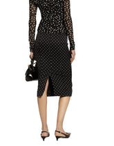 Charmeuse calf-length pencil skirt with polka-dot print - | Dolce & Gabbana