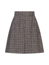 SHORT SKIRT IN MICRO TWEED WITH KICK PLEAT - | Dolce & Gabbana