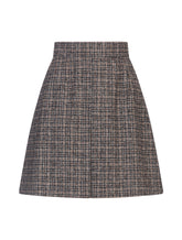SHORT SKIRT IN MICRO TWEED WITH KICK PLEAT - | Dolce & Gabbana