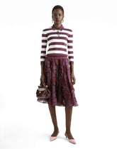 Organza midi circle skirt with floral embroidery - | Dolce & Gabbana
