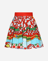 Short Carretto-print poplin skirt - | Dolce & Gabbana