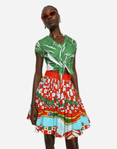 Short Carretto-print poplin skirt - | Dolce & Gabbana