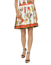 Short poplin circle skirt with vegetable print - | Dolce & Gabbana