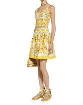 Short Majolica-print poplin skirt - | Dolce & Gabbana