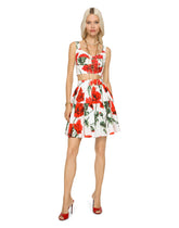 Poppy-print poplin miniskirt - | Dolce & Gabbana