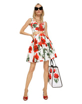 Poppy-print poplin miniskirt - | Dolce & Gabbana