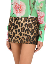 Leopard-design jacquard miniskirt - | Dolce & Gabbana