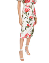 Carnation-print poplin midi skirt - | Dolce & Gabbana