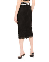 Chantilly lace pencil skirt with sequin embellishment - | Dolce & Gabbana