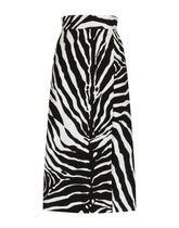 Zebra-print cady calf-length skirt - | Dolce & Gabbana