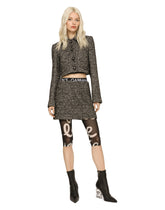 Short skirt in salt and pepper tweed - | Dolce & Gabbana