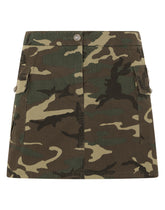 Short cotton skirt with camouflage print - | Dolce & Gabbana