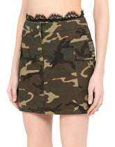 Short cotton skirt with camouflage print - | Dolce & Gabbana