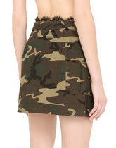 Short cotton skirt with camouflage print - | Dolce & Gabbana