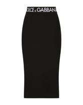 Technical jersey calf-length skirt - | Dolce & Gabbana