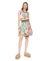 Short twill skirt with mixed panels - | Dolce & Gabbana