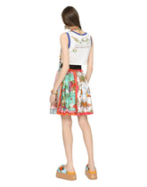 Short twill skirt with mixed panels - | Dolce & Gabbana