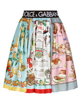 Short twill skirt with mixed panels - | Dolce & Gabbana