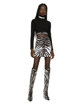 Zebra-print brocade miniskirt - | Dolce & Gabbana
