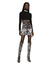 Zebra-print brocade miniskirt - | Dolce & Gabbana