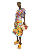 Poplin midi skirt with Carretto print - | Dolce & Gabbana