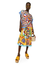 Poplin midi skirt with Carretto print - | Dolce & Gabbana