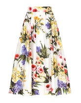 Garden-printed cotton circle skirt - | Dolce & Gabbana