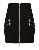 Short wool skirt with zipper - | Dolce & Gabbana