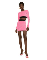 Flocked jersey miniskirt with all-over DG logo - | Dolce & Gabbana